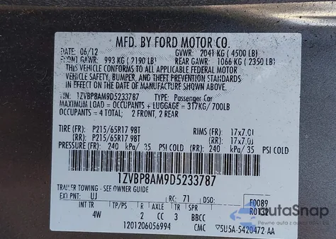 2013 Ford Mustang from USA, damaged, VIN 1ZVBP8AM9D5233787